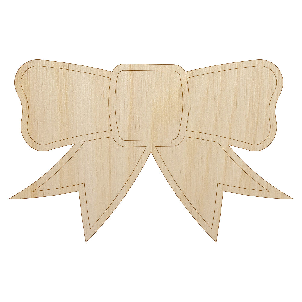 Bow Ribbon Outline Unfinished Wood Shape Piece Cutout for DIY Craft Projects