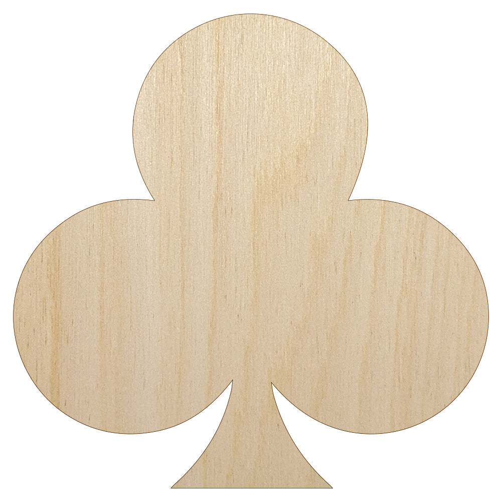 Card Suit Clubs Unfinished Wood Shape Piece Cutout for DIY Craft Projects