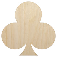Card Suit Clubs Unfinished Wood Shape Piece Cutout for DIY Craft Projects