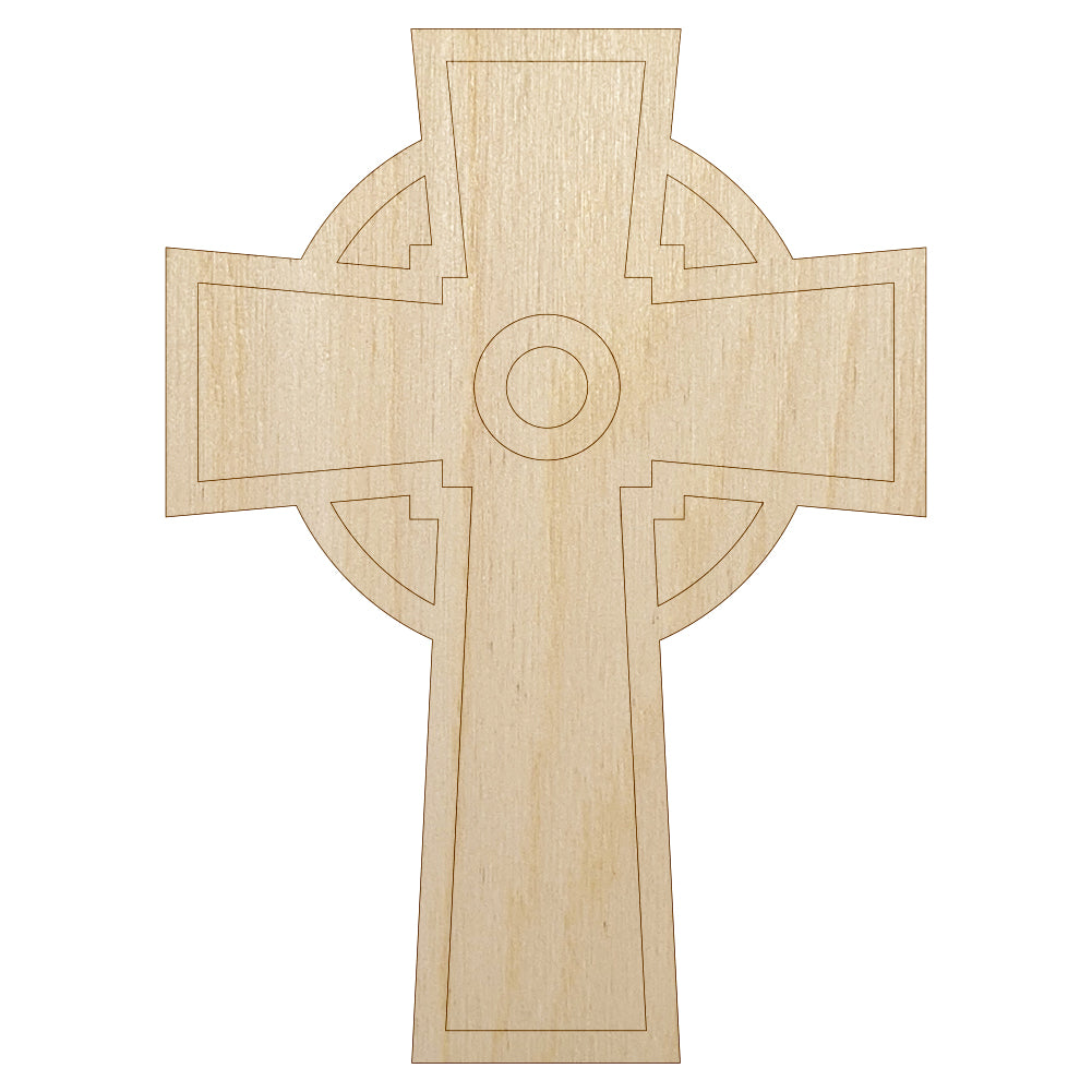 Celtic Cross Simple Outline Unfinished Wood Shape Piece Cutout for DIY Craft Projects