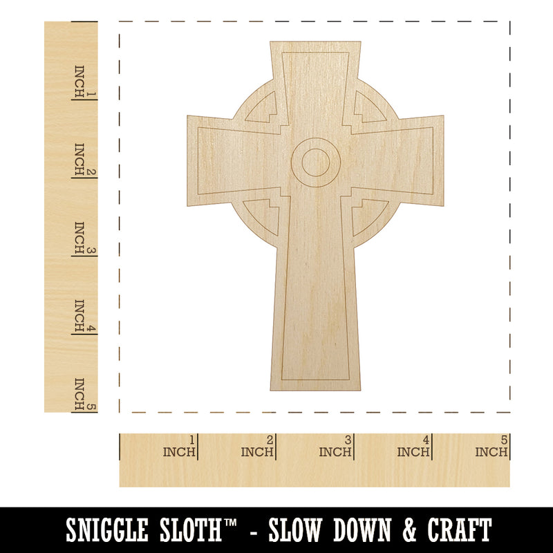 Celtic Cross Simple Outline Unfinished Wood Shape Piece Cutout for DIY Craft Projects