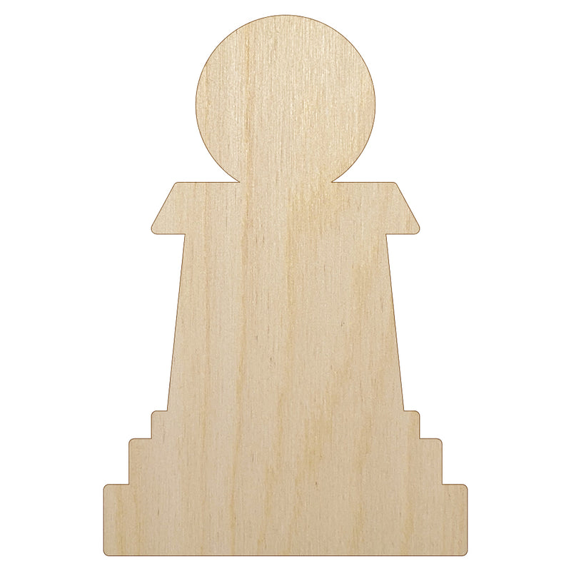 Chess Pawn Piece Unfinished Wood Shape Piece Cutout for DIY Craft Projects