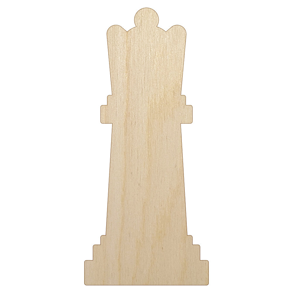 Chess Queen Piece Unfinished Wood Shape Piece Cutout for DIY Craft Projects