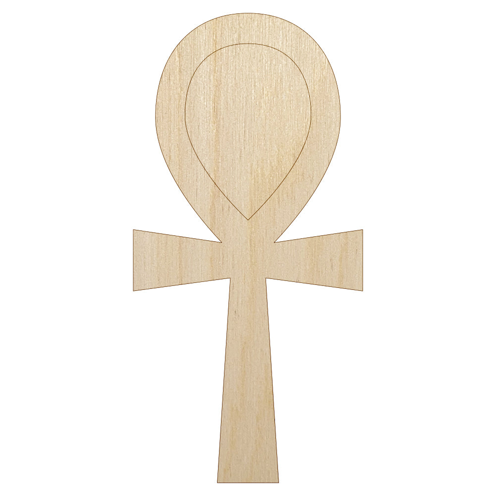 Coptic Cross Ankh Egyptian Hieroglyphic Unfinished Wood Shape Piece Cutout for DIY Craft Projects