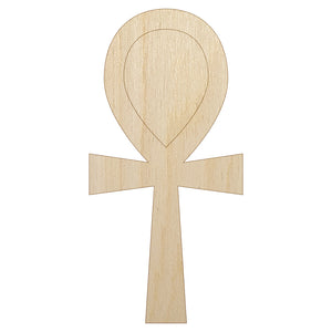 Coptic Cross Ankh Egyptian Hieroglyphic Unfinished Wood Shape Piece Cutout for DIY Craft Projects
