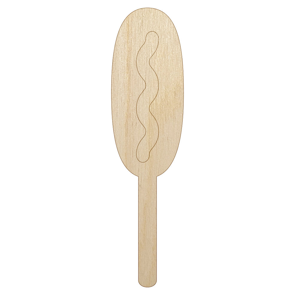 Corn Dog Unfinished Wood Shape Piece Cutout for DIY Craft Projects