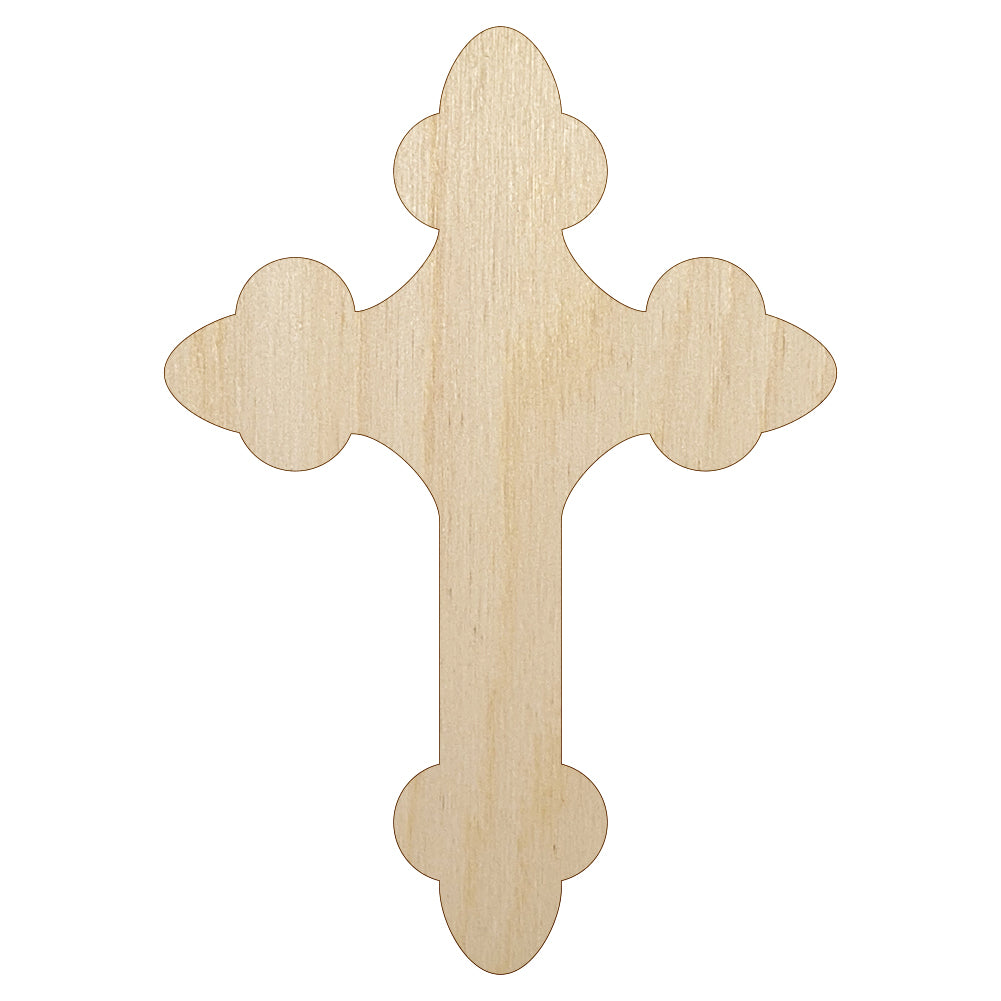 Cross Doodle Christian Unfinished Wood Shape Piece Cutout for DIY Craft Projects