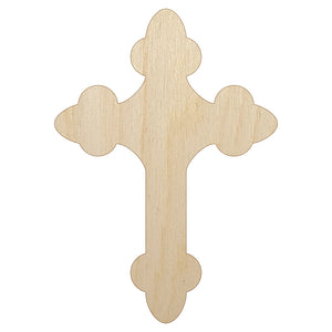 Cross Doodle Christian Unfinished Wood Shape Piece Cutout for DIY Craft Projects