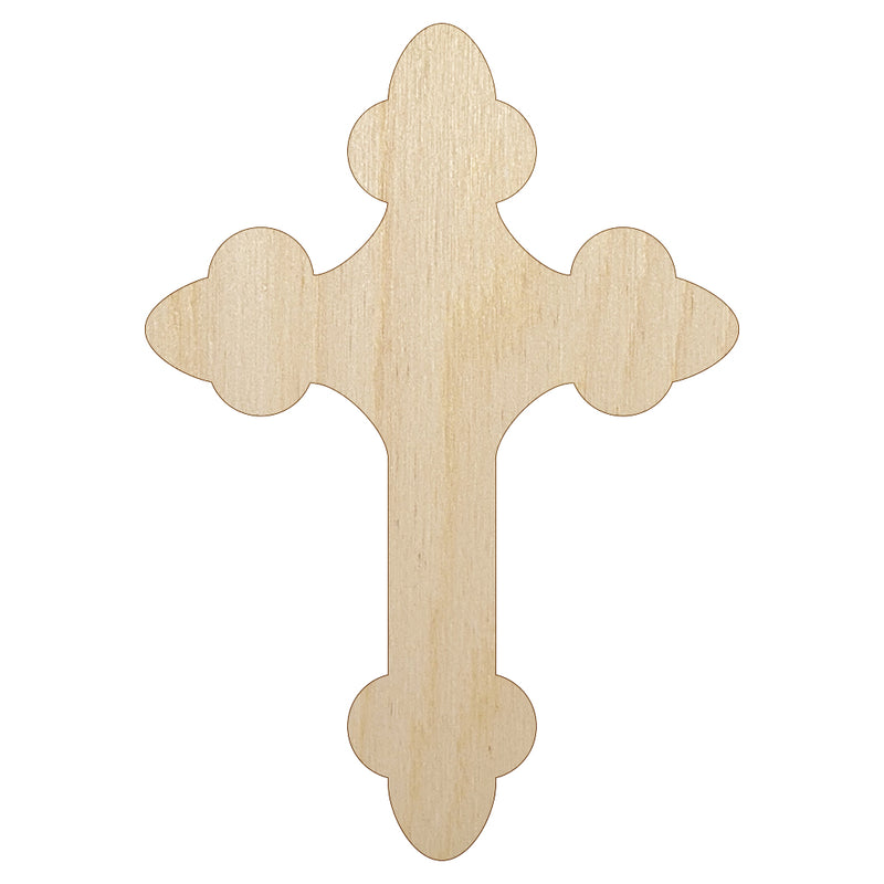 Cross Doodle Christian Unfinished Wood Shape Piece Cutout for DIY Craft Projects