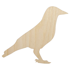 Crow Solid Unfinished Wood Shape Piece Cutout for DIY Craft Projects