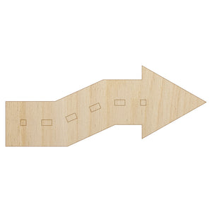 Cute Crooked Arrow Unfinished Wood Shape Piece Cutout for DIY Craft Projects