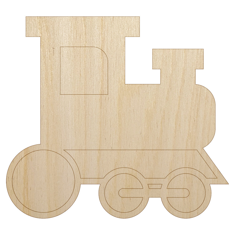 Cute Train Unfinished Wood Shape Piece Cutout for DIY Craft Projects