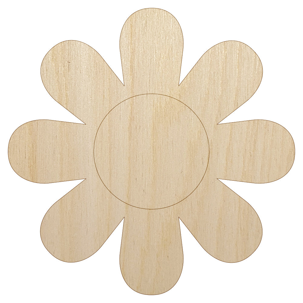 Daisy Flower Unfinished Wood Shape Piece Cutout for DIY Craft Projects