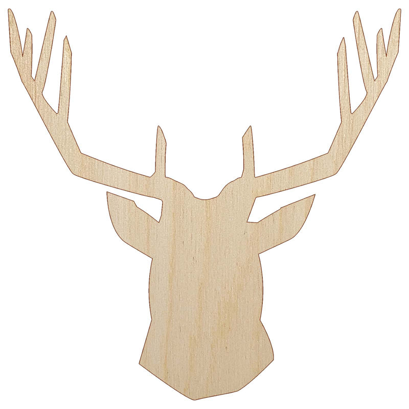 Deer Stag Head Solid Unfinished Wood Shape Piece Cutout for DIY Craft Projects
