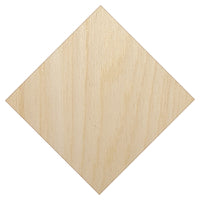 Diamond Shape Solid Unfinished Wood Shape Piece Cutout for DIY Craft Projects