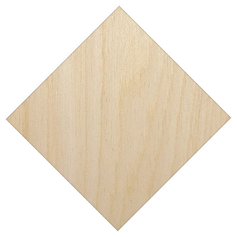 Diamond Shape Solid Unfinished Wood Shape Piece Cutout for DIY Craft Projects