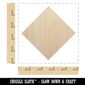 Diamond Shape Solid Unfinished Wood Shape Piece Cutout for DIY Craft Projects