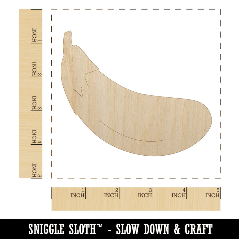 Eggplant Outline Unfinished Wood Shape Piece Cutout for DIY Craft Projects