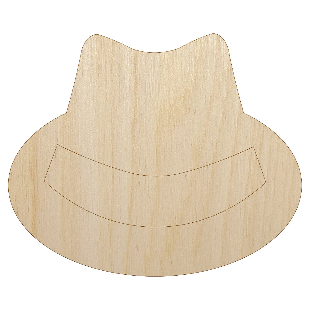 Fedora Hat Unfinished Wood Shape Piece Cutout for DIY Craft Projects