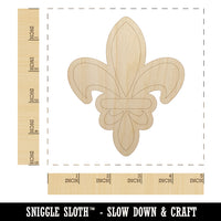 Fleur De Lis French Mardi Gras Elegant Unfinished Wood Shape Piece Cutout for DIY Craft Projects