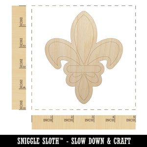 Fleur De Lis French Mardi Gras Elegant Unfinished Wood Shape Piece Cutout for DIY Craft Projects