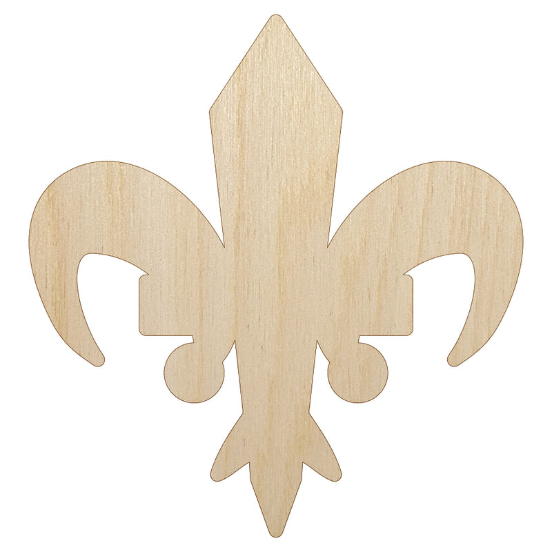 Fleur De Lis French Mardi Gras Solid Unfinished Wood Shape Piece Cutout for DIY Craft Projects