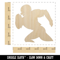 Football Player Running Solid Unfinished Wood Shape Piece Cutout for DIY Craft Projects