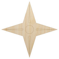 Four Point Ninja Star Unfinished Wood Shape Piece Cutout for DIY Craft Projects