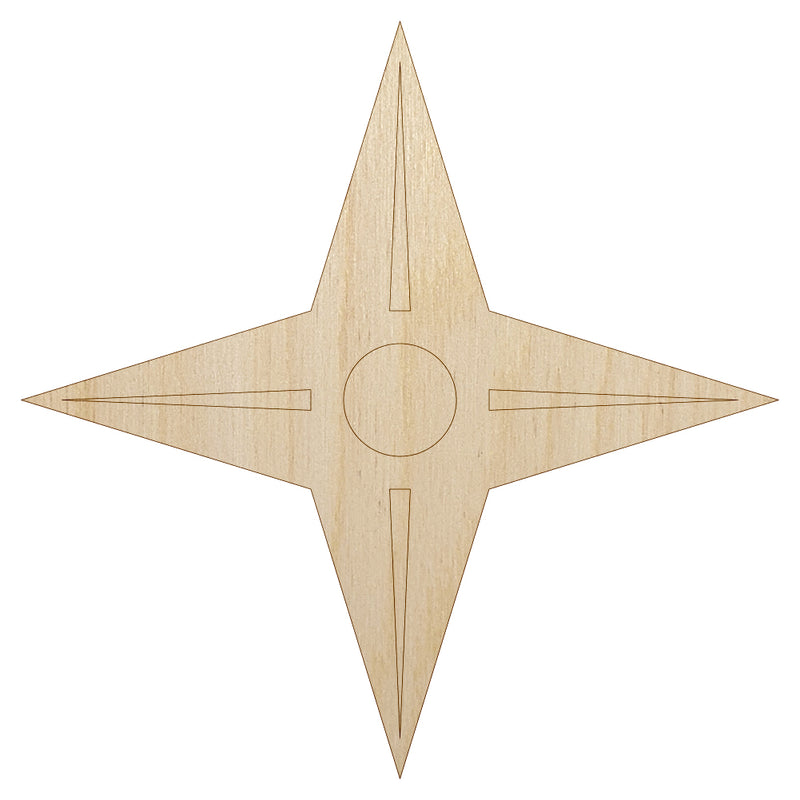 Four Point Ninja Star Unfinished Wood Shape Piece Cutout for DIY Craft Projects
