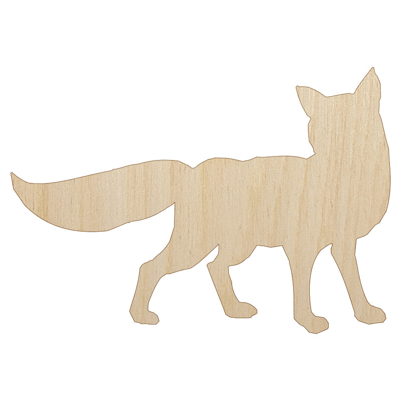 Fox Solid Unfinished Wood Shape Piece Cutout for DIY Craft Projects