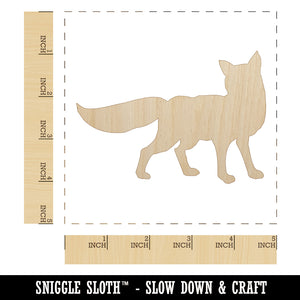 Fox Solid Unfinished Wood Shape Piece Cutout for DIY Craft Projects