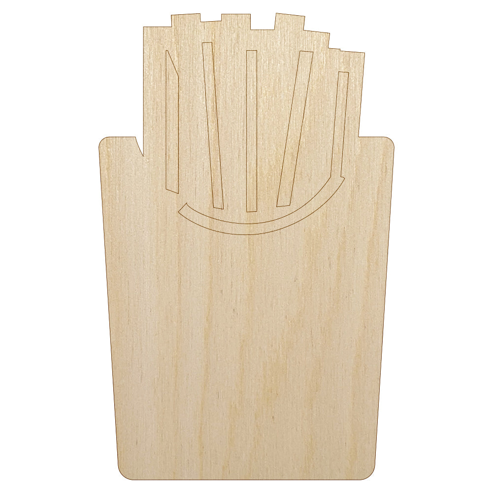 French Fries Unfinished Wood Shape Piece Cutout for DIY Craft Projects