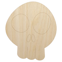 Fun Skull Unfinished Wood Shape Piece Cutout for DIY Craft Projects