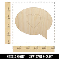 Heart Love in Text Callout Unfinished Wood Shape Piece Cutout for DIY Craft Projects