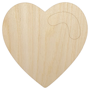 Heart with Swoop Unfinished Wood Shape Piece Cutout for DIY Craft Projects