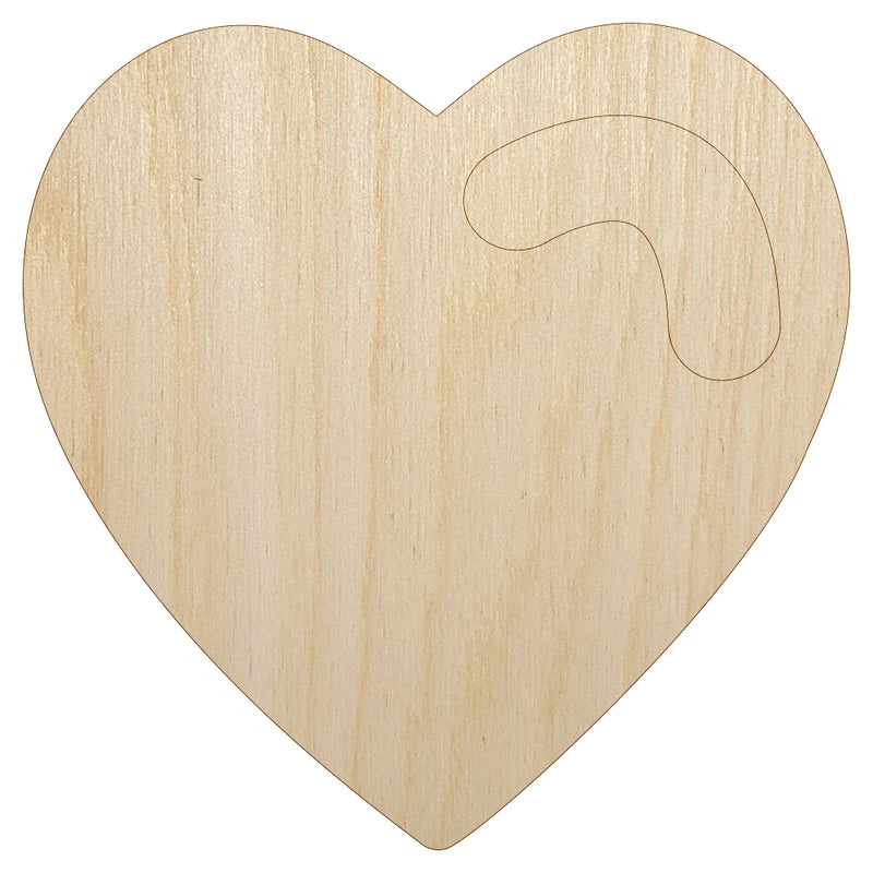 Heart with Swoop Unfinished Wood Shape Piece Cutout for DIY Craft Projects