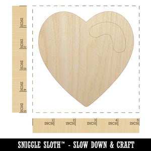 Heart with Swoop Unfinished Wood Shape Piece Cutout for DIY Craft Projects