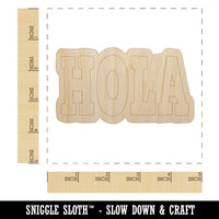 Hola Spanish Hi Hello Unfinished Wood Shape Piece Cutout for DIY Craft Projects