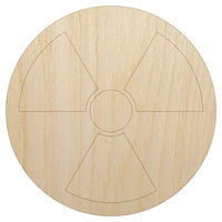 Ionizing Radiation Radioactive Trefoil Symbol Unfinished Wood Shape Piece Cutout for DIY Craft Projects