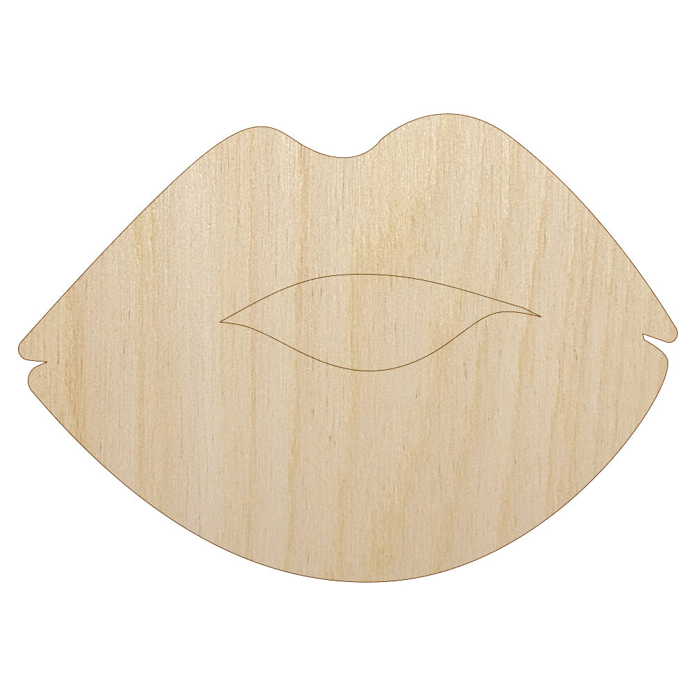 Kiss Lips Unfinished Wood Shape Piece Cutout for DIY Craft Projects