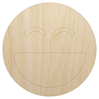 Laughing Happy Face Big Smile Mouth Emoticon Unfinished Wood Shape Piece Cutout for DIY Craft Projects