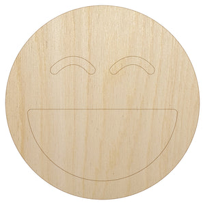 Laughing Happy Face Big Smile Mouth Emoticon Unfinished Wood Shape Piece Cutout for DIY Craft Projects