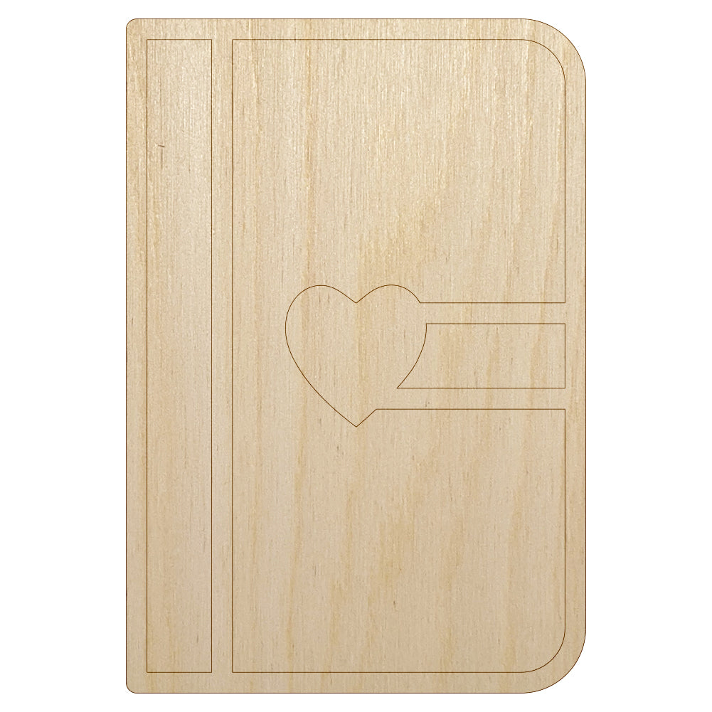 Lovely Journal Diary with Heart Unfinished Wood Shape Piece Cutout for DIY Craft Projects