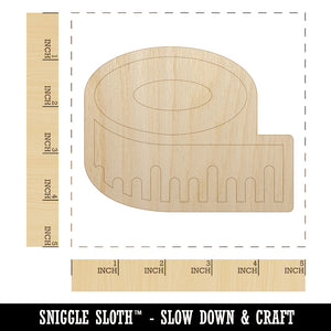 Measuring Tape Sewing Unfinished Wood Shape Piece Cutout for DIY Craft Projects