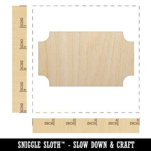 Movie Theater Raffle Ticket Solid Unfinished Wood Shape Piece Cutout for DIY Craft Projects