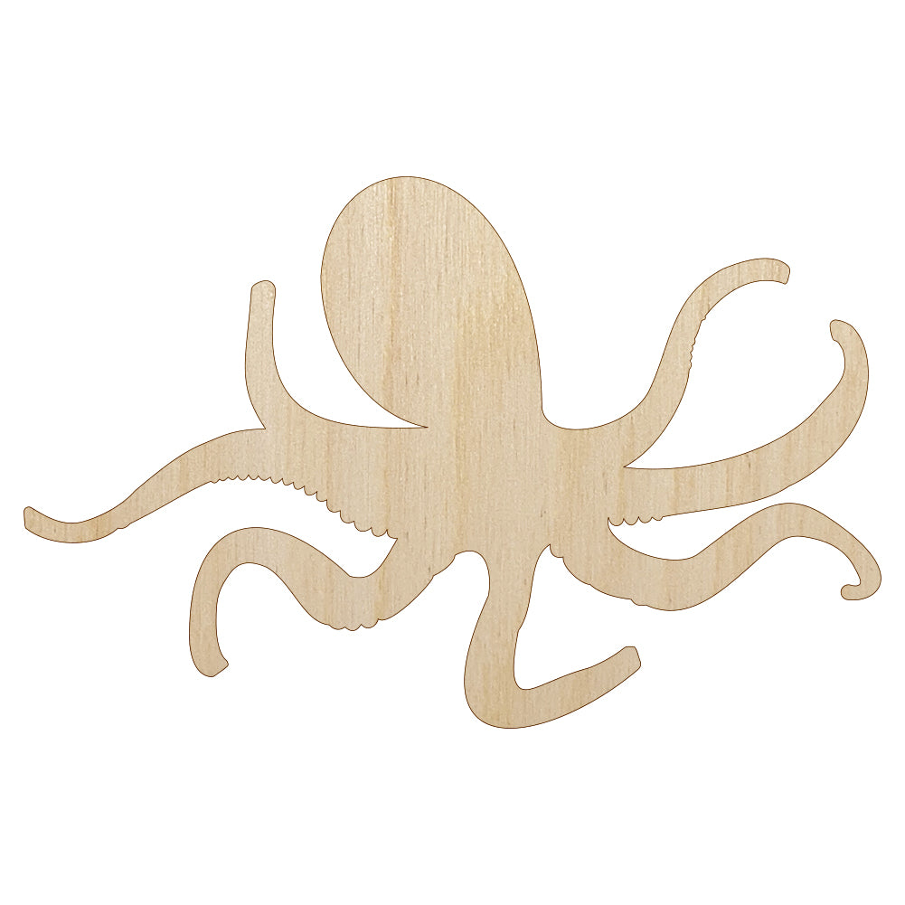 Octopus Solid Unfinished Wood Shape Piece Cutout for DIY Craft Projects