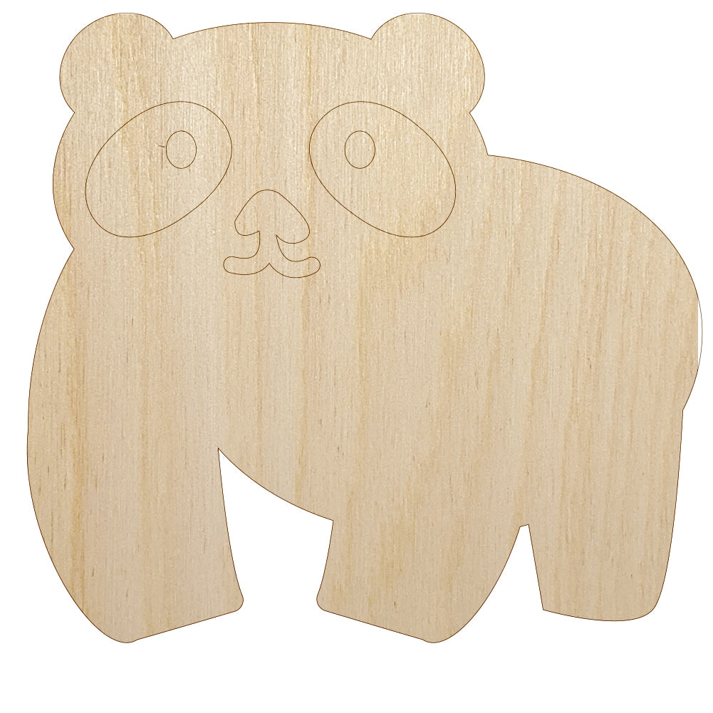 Panda Walking Doodle Unfinished Wood Shape Piece Cutout for DIY Craft Projects
