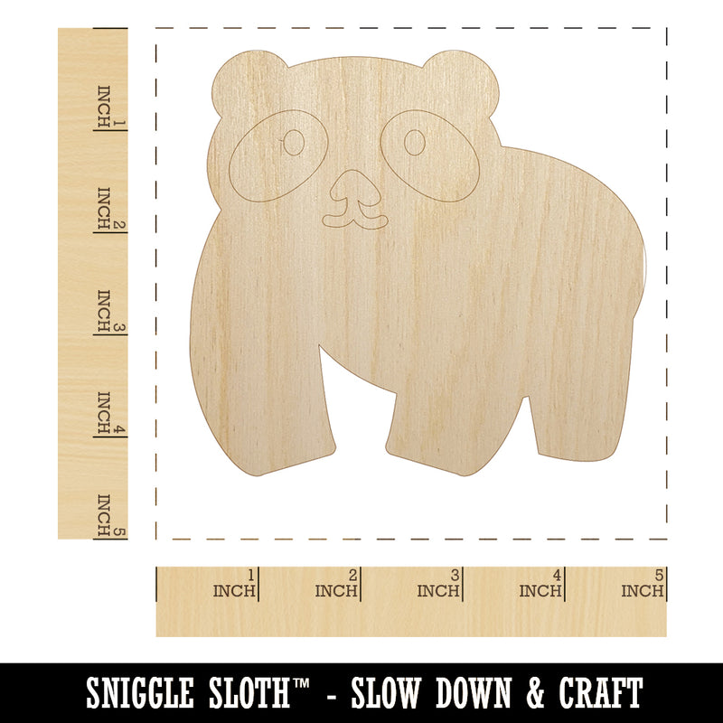 Panda Walking Doodle Unfinished Wood Shape Piece Cutout for DIY Craft Projects