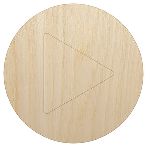 Play Button Icon Unfinished Wood Shape Piece Cutout for DIY Craft Projects