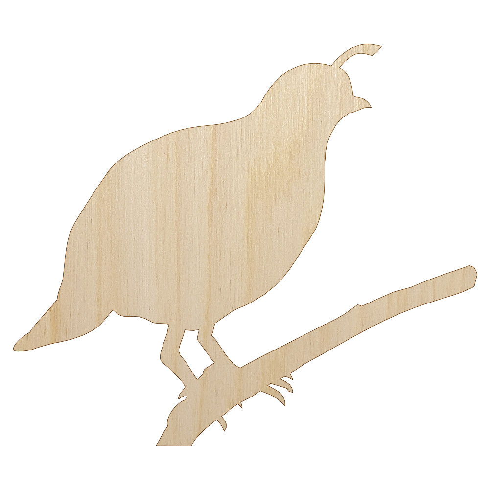 Quail Bird Solid Unfinished Wood Shape Piece Cutout for DIY Craft Projects